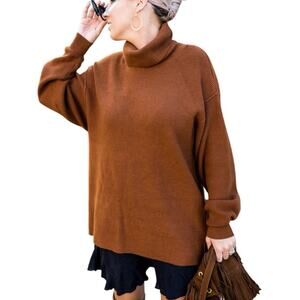 Cozy Brown Turtleneck Sweater